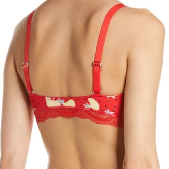 🍋NWT FREE PEOPLE ‘Mari’ Bralette in Cherry Combo - Picture 3 of 10